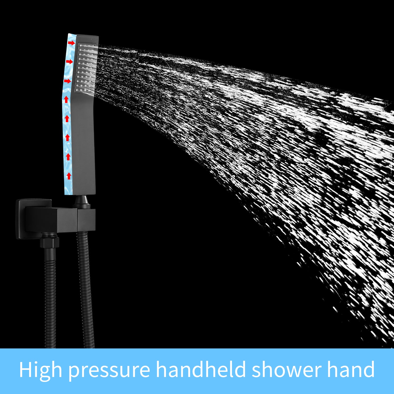 Shower System Shower Faucet Combo Set Wall Mounted with 12" Rainfall Shower Head and handheld shower faucet, Matte Black Finish with Brass Valve Rough-In[Unable ship on weekends,+usps/fedex]
