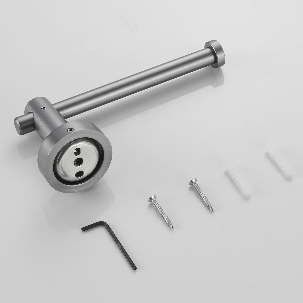 Bathroom Hardware Set, Thicken Space Aluminum 3 PCS Towel bar Set- Gun Grey 16-27 Inches Adjustable Bathroom Accessories Set