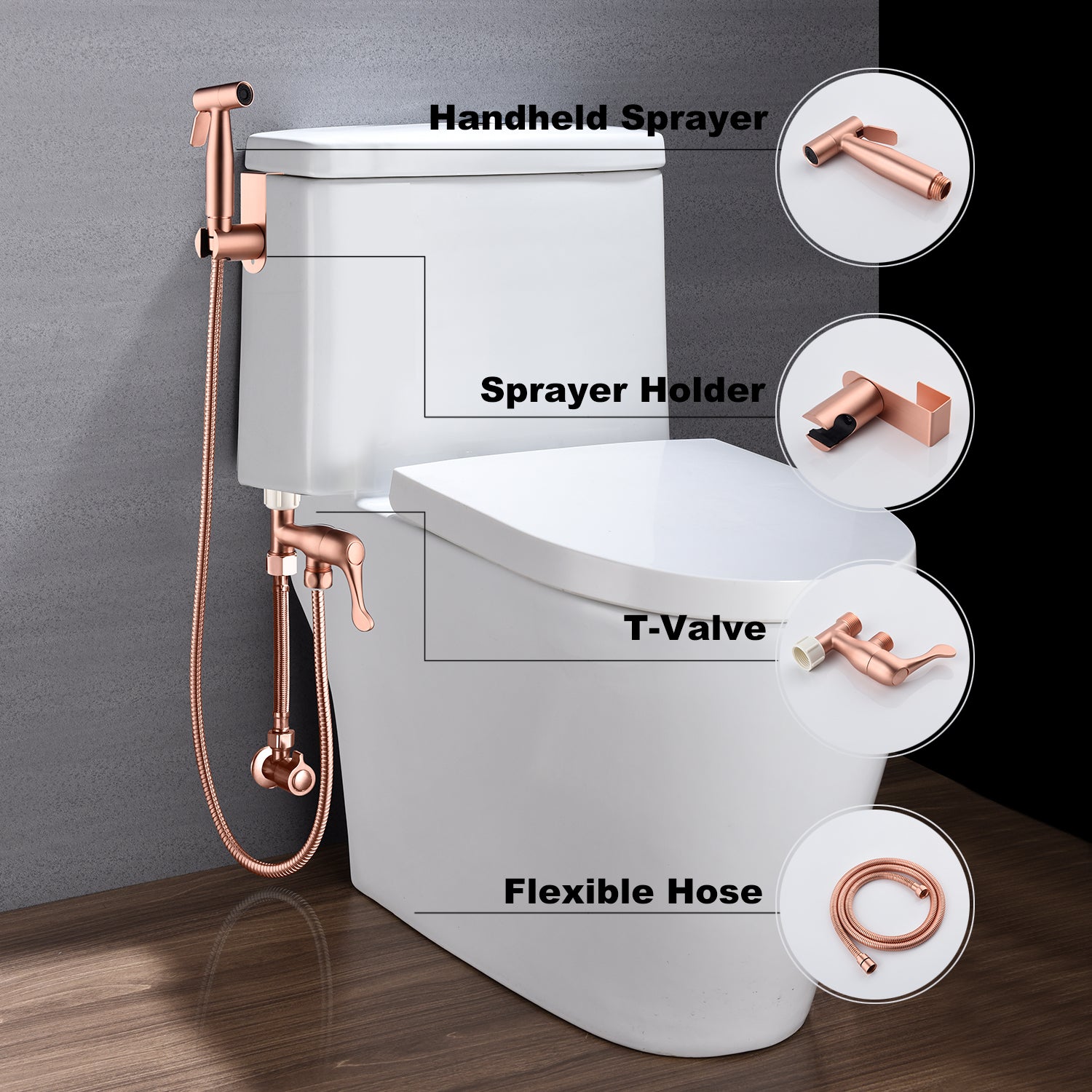 Bidet Sprayer for Toilet, Handheld Cloth  Sprayer, Bathroom Sprayer Kit Spray Attachment with Hose, Stainless Steel Easy Install Great Water Pressure for Bathing Pets, Feminine Hygiene