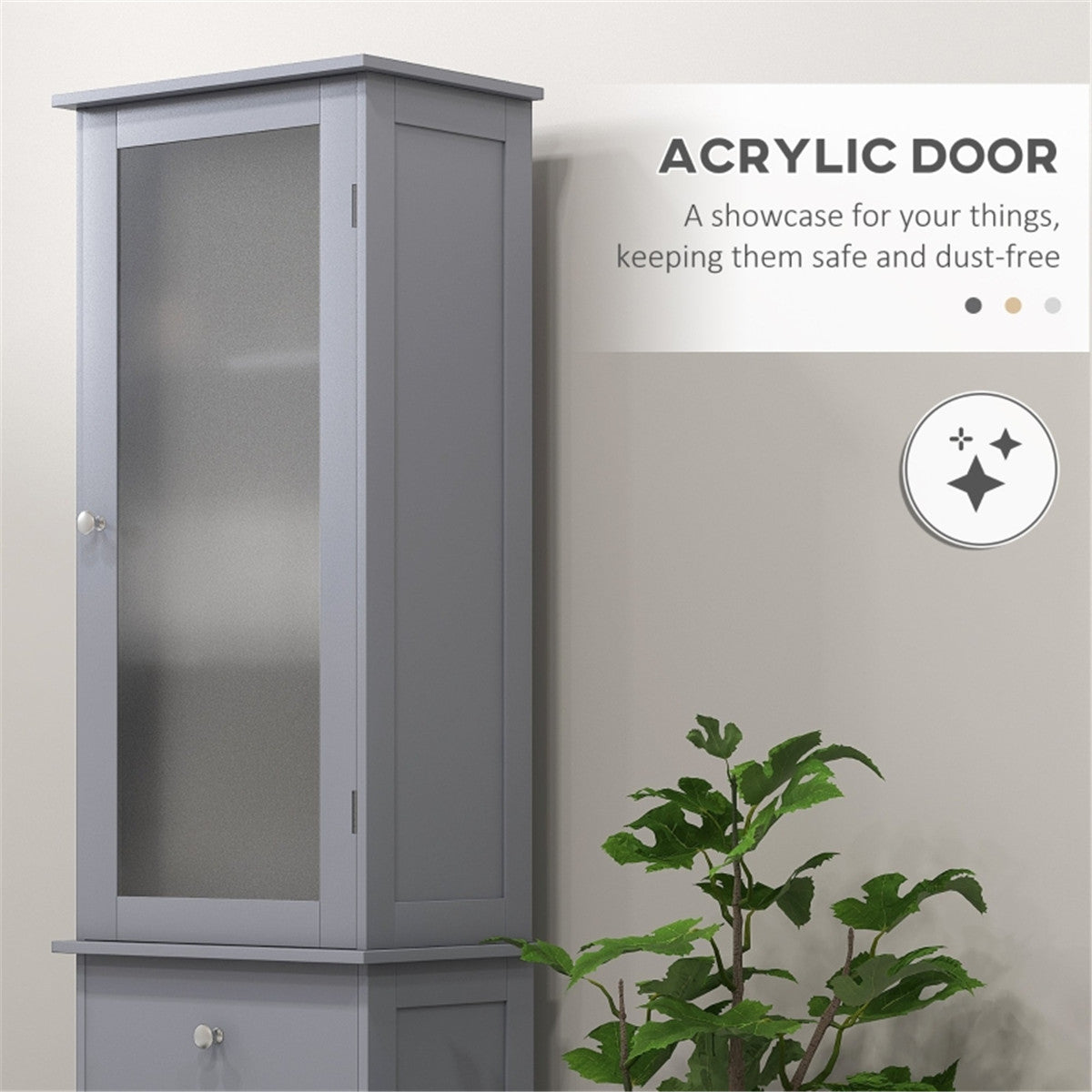 Bathroom Storage Cabinet-Grey