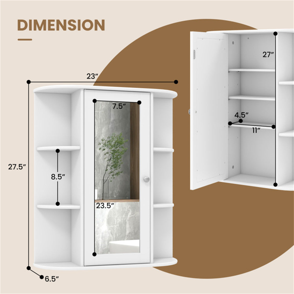 White wall cabinet style cabinet