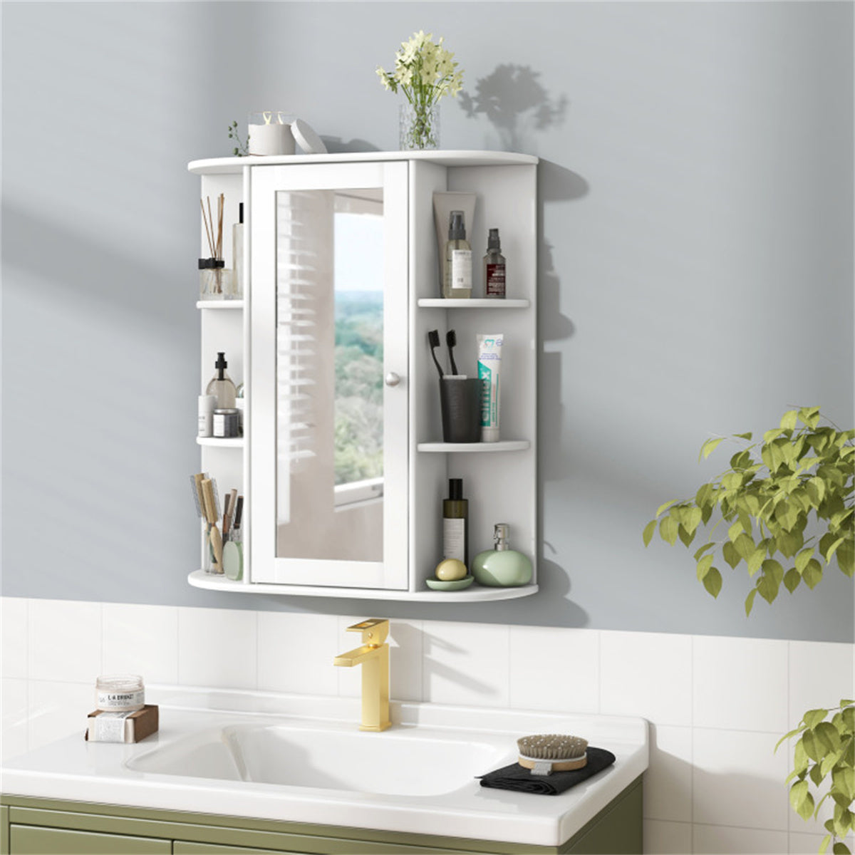 White wall cabinet style cabinet
