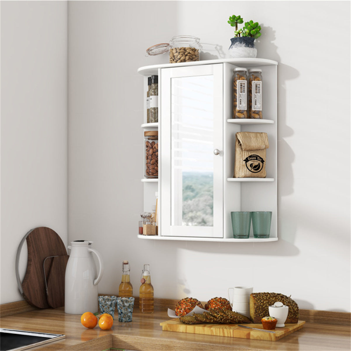 White wall cabinet style cabinet