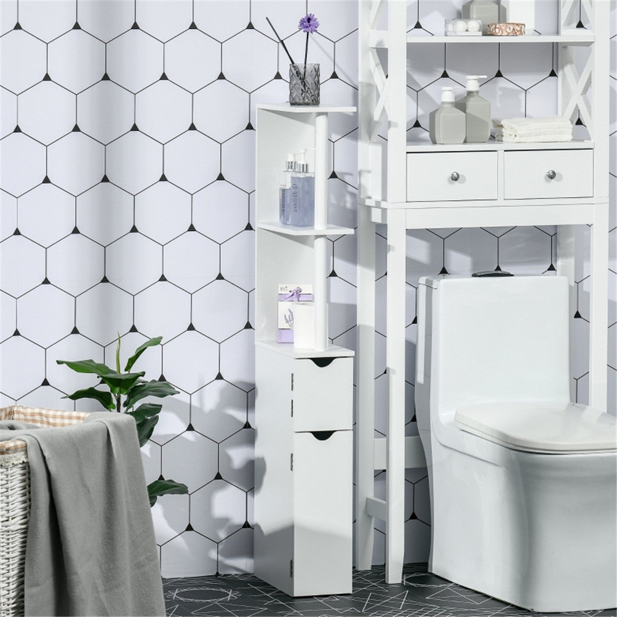 Bathroom Storage Cabinet-Grey