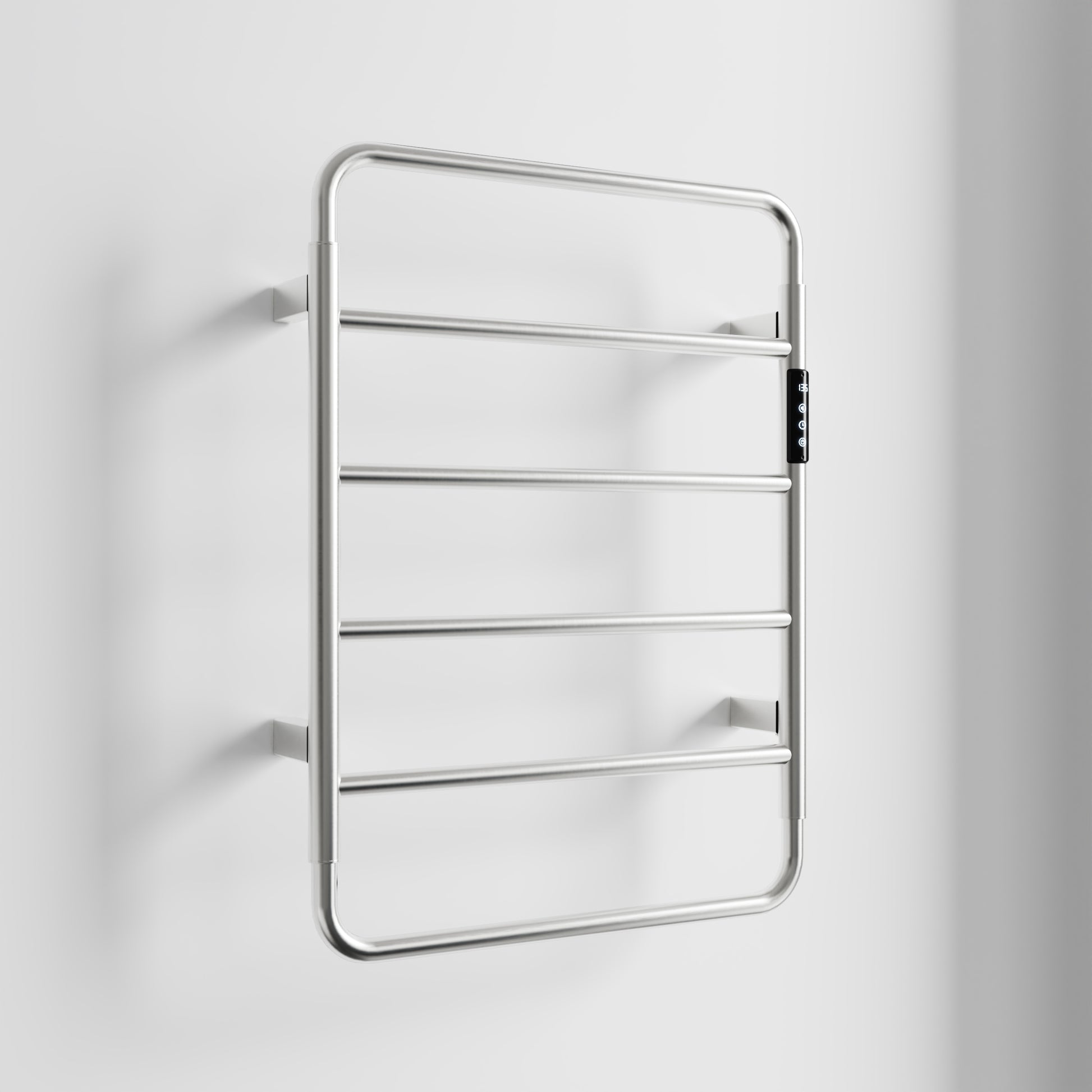 18.7" Heated Towel Rack for Bathroom,Wall Mounted with Intelligent Touch Screen Timer, 6-Bar Towel Warmer, 304 Stainless Steel Polished, Plug-in/Hard-Wired[Unable to ship on weekends]